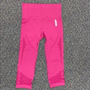 Purple/red eyelet leggings